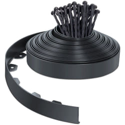 Vounot - Bordure de jardin flexible en pvc 20m avec 40 piquets - hauteur 5cm - anthracite