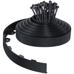 VOUNOT® Bordure de jardin flexible en PVC 20m avec 40 piquets - hauteur 5cm - noir