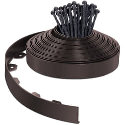 VOUNOT® Bordure de jardin flexible en PVC 20m avec 40 piquets - hauteur 5cm - marron