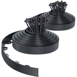 VOUNOT® Bordure de jardin flexible en PVC 40m avec 80 piquets - hauteur 5cm - anthracite