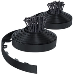VOUNOT® Bordure de jardin flexible en PVC 40m avec 80 piquets - hauteur 5cm - noir