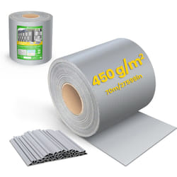 Brise vue occultant pvc 450g/m2 19cm x 70m Gris clair