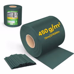CARACTÉRISTIQUE Couleurs disponibles : Gris clair, Antracite, Noir, Vert Matériel : PVC Hauteur : 19cm Longeur : 70m Inclus c ...