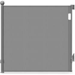 Barrière de sécurité rétractable haute 180x96cm gris - Double verrouillage à une main - Pour bébé enfant et chien