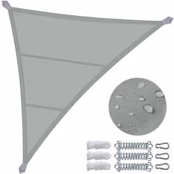 CARACTÉRISTIQUE Matériaux : 160g/m2 Polyester Poids : 1.5kg Couleur : Gris Taille : 5x5x5m Inclus : 1 voile d'ombrage, 3 mous ...