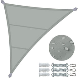 Voile d'ombrage Triangle en Polyester Imperméable avec Kit de Montage 5x5x5m Gris