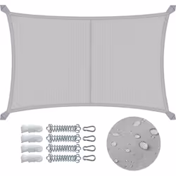 CARACTÉRISTIQUE Matériaux : 160g/m2 Polyester Poids : 2.5kg Couleur : Gris Clair Taille : 3x5m Inclus : 1 voile d'ombrage, 4  ...
