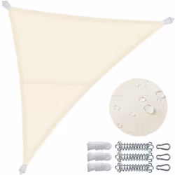 CARACTÉRISTIQUE Matériaux : 160g/m2 Polyester Poids : 0.9kg Couleur : Beige Taille : 3x3x3m Inclus : 1 voile d'ombrage, 3 mou ...