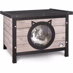 Maison pour Chat en Bois Résistante aux Intempéries et aux Rayons UV Conçue en bois durable, notre maison pour chat offre une ...