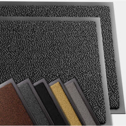 VOUNOT® Lot de 2 Tapis de porte paillasson d'entrée - antidérapant antipoussière imperméable lavable - 60x90cm Gris-Noir