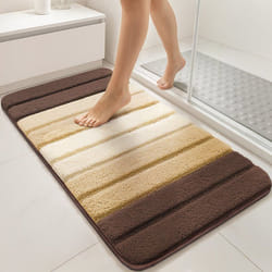 VOUNOT® Tapis de Bain Antidérapant microfibre motif dégradé 40x60cm beige