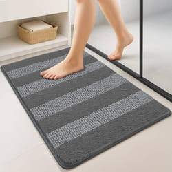 VOUNOT® Tapis de Bain Antidérapant chenille microfibre 40x60cm gris