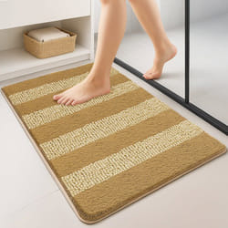 VOUNOT® Tapis de Bain Antidérapant chenille microfibre 40x60cm beige