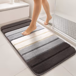 VOUNOT® Lot de 2 Tapis de Bain Antidérapant microfibre motif dégradé 50x80cm gris
