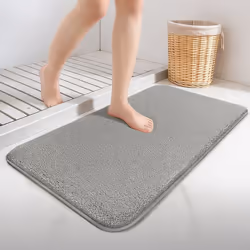 VOUNOT® Tapis de Bain Antidérapant microfibre 50x80cm gris