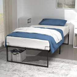 VOUNOT® Cadre de lit metal avec fixation sommier et hauteur 36cm 90x190cm noir