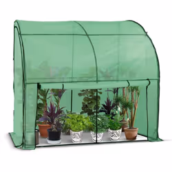 Serre de Jardin Murale Adossée Avec des dimensions de 200x100x180 cm, cette serre spacieuse est conçue pour être adossée à un ...