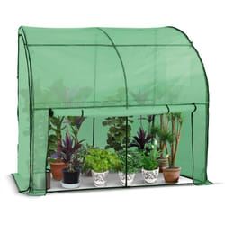 Vounot - Serre d'hivernage murale adossée 200x100x180cm vert - bâche pe imperméable et anti-UV - pour balcon terrasse jardin