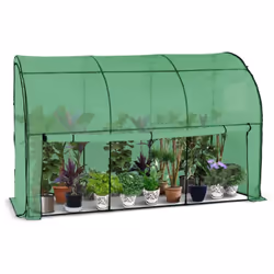 Serre de Jardin Murale Adossée Avec des dimensions de 300x100x180 cm, cette serre spacieuse est conçue pour être adossée à un ...