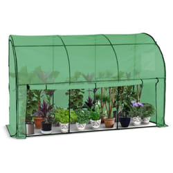 Vounot - Serre d'hivernage murale adossée 300x100x180cm vert - bâche pe imperméable et anti-UV - pour balcon terrasse jardin