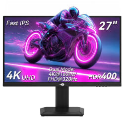 Écran de jeu TITAN ARMY P2712V, IPS rapide de 27 pouces, 3840 × 2160 à 160 Hz et 1920 × 1080 à 320 Hz, HDR400, 12 modes de scénario, assistance de jeu, temps de réponse à gris de 1 ms.