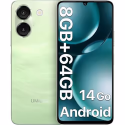 UMIDIGI G9A Smartphone8GB64GB1TB6.75HD Écran4G Double SIMOcta-Core Processor13MP8MP Caméras5000mAh BatterieFace ID -