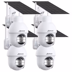Camera de surveillance salaire PTZ sans fil exterieur 3MP, compatible avec Amazon Alexa et Google Home, alimentée par l’énerg ...