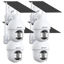 Anran - Lot de 4 Caméra de Surveillance Exterieure wifi 2.4Ghz 3MP sans Fil Solaire, Alarme Sonore, Audio Bidirectionnel, Détection pir, Vision