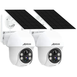 2 pièces Caméra de Surveillance Exterieur 2K hd 3MP Panneau Solaire Extérieur sans Fil Détection pir Compatible Alexa et Google Home, Q01 - Anran