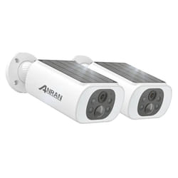 Lot de 2 Caméras de Surveillance WiFi Exterieur sans fil, Panneau Solaire Intégré, Caméra ip Batterie,Spotlight & Vision Nocturne Couleur, Audio