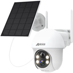Caméra de Surveillance Extérieur 3MP WiFi sans Fil Solaire avec Batteries pir Détection Humaine Compatible Alexa, Q01 Blanc - Anran
