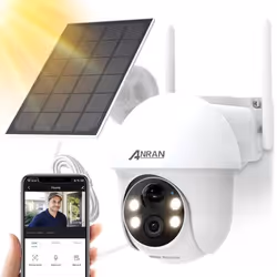 (2K Upgrade) ANRAN 3MP Caméra de surveillance sans fil Wifi extérieure Solaire panoramique 360° détection PIR audio bidirecti ...