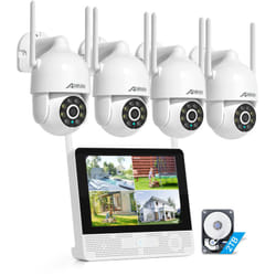 Kit Caméra de Surveillance 10' nvr 4 Caméras 5MP 360° VidéoSurveillance Audio Bidirectionnel Suivi automatique Disque dur 2To Anran