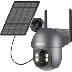 Caméra de Surveillance Extérieur 3MP WiFi sans Fil Solaire avec Batteries pir Détection Humaine Compatible Alexa,Q01 Gris - Anran