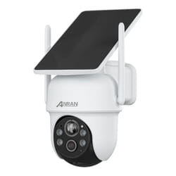 Anran - Caméra de surveillance Exterieur WiFi, Panneau Solaire Intégré, 360° ptz Caméra Surveillance sur Batteries, Compatible avec Kit de