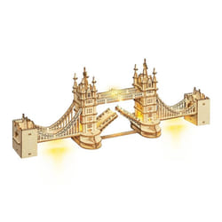 DAM Pont de la tour. Modèle 3D réaliste avec beaucoup de détails, 113 pièces. avec bandes lumineuses Beige