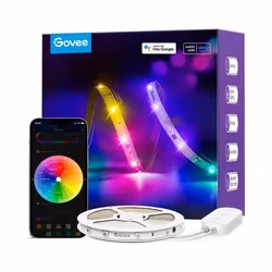Govee H618A, Eclairage intelligent par bande, Wi-Fi/Bluetooth, Blanc, LED, Multicolore, Universel