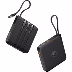 Batterie Externe - VRURC - 20000mAh - 4 Câbles Intégrés - Charge Rapide 22.5W - Affichage LED