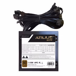 UNYKAch ATX Atilius 2.0 Black 500W 80+ Bronze unité d'alimentation d'énergie 20+4 pin ATX Noir