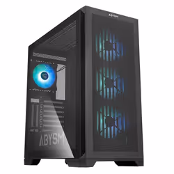 ABYSM Danube Mura BX300 Black ARGB, Tower, PC, Noir, ATX, EATX, ITX, micro ATX, ABS, Métal, Jouer