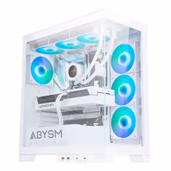 ABYSM Danube Sava H500 White, Bureau, PC, Transparent, Blanc, ATX, ITX, micro ATX, Jouer, Multicolore
