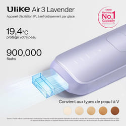 Ulike Air 3 Appareil d'Épilation à Lumière Pulsée IPL Visage et Corps à Domicile avec Refroidissement Sapphire Ice, Alternative Indolore