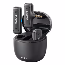 BOYA Système de microphone sans fil à double canal BY-WM3T 2,4 GHz, Microphone Lavalier, 100 m, Omnidirectionnel, Récepteur a ...