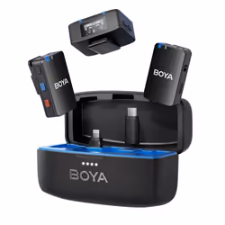 BOYA Système de microphone sans fil à double canal Boyamic 2,4 GHz, Microphone Lavalier, 200 m, Omnidirectionnel, 20 - 20000 ...