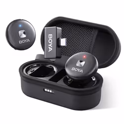 BOYA Système de microphone sans fil à double canal ultracompact by-OMIC 2,4 GHz, Microphone Lavalier, 50 m, Omnidirectionnel, ...