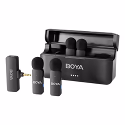 BOYA Système de microphone sans fil BY-V4 Ultracompact 2.4GHz, Microphone à clipser, 20 - 20000 Hz, 16 bit, 48 kHz, 80 dB, Sa ...