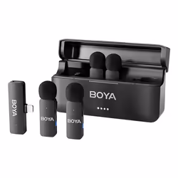 BOYA Système de microphone sans fil BY-V4 Ultracompact 2.4GHz, Microphone à clipser, 20 - 20000 Hz, 16 bit, 48 kHz, 80 dB, Sa ...