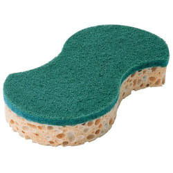 Ponge cellulosique Sponrex 33 récurage avec abrasif à forme ergonomique 148x80x29mm blond vert sachet de 10 pièces - spontex professionnal