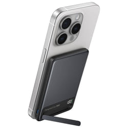 Powerbank sans fil Magnétique MagSafe MagPro Slim 5000mAh 1 port USB C 15W Qi Stand + Câble attaché Noir Iniu