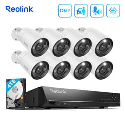 Reolink 12MP Kit Vidéo Surveillance 16CH 4To NVR + Caméra IP extérieur PoE Détection de Personne/Véhicule Vision Nocturne en